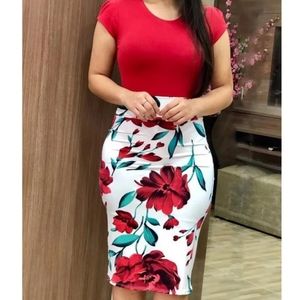 Elegant Floral Pencil Dresses Party Dress